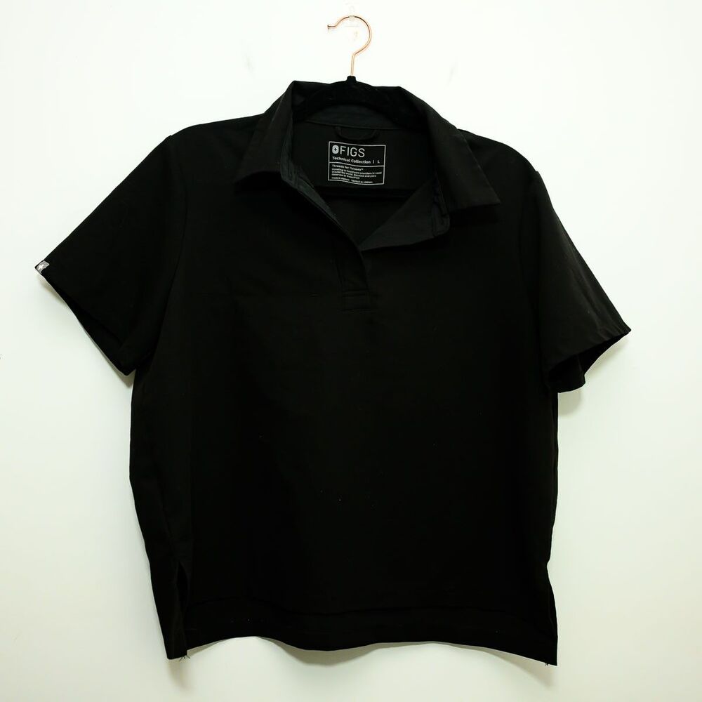 Figs Top Technical Collection L Black short sleeve Scrubs